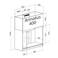 Aqua Medic Armatus 400 weiß 125x50x55 cm