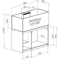 Aqua Medic Armatus 575 XD weiß 150x65x55 cm