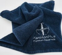 PlanktonPlus Aquaristik Handtuch 40x50cm Nachtblau mit Logo
