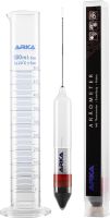 ARKA Aräometer inkl. Thermometer + Messzylinder aus...